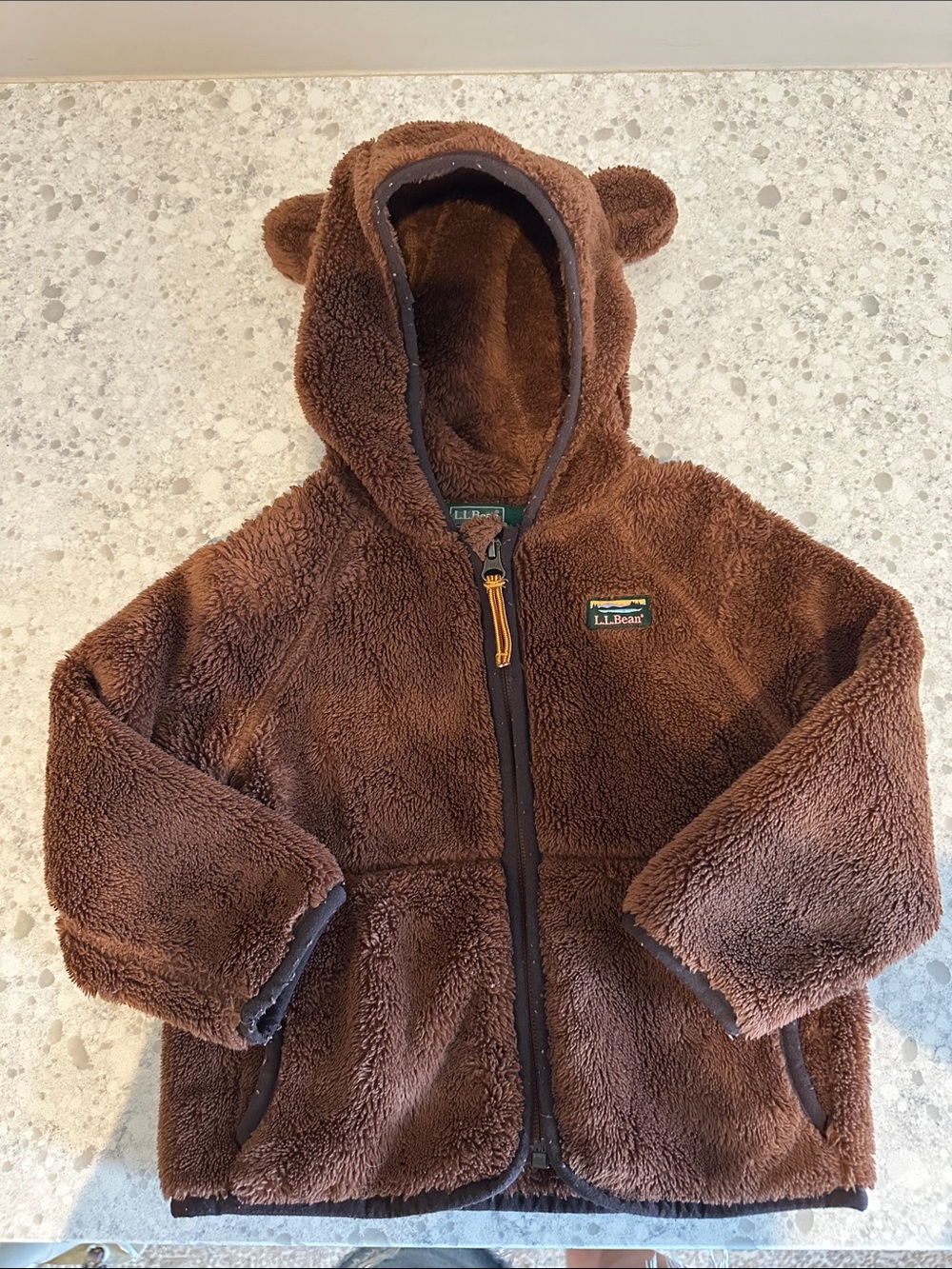 LL Bean Teddy Bear 🧸 Hi Pile Fleece Zip Jacket 2T Brown